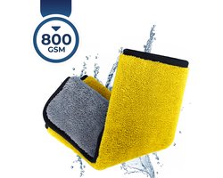 Premium Commerce® - Droogdoek Badkamer - Auto - Microvezel Raamdoek - Ramen - 45 x 38 cm - Geel - Extra dik!