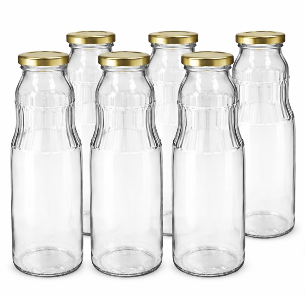 Natuurlijker leven - Sapfles - Glas - Goud - 750 ml - 6 Stuks