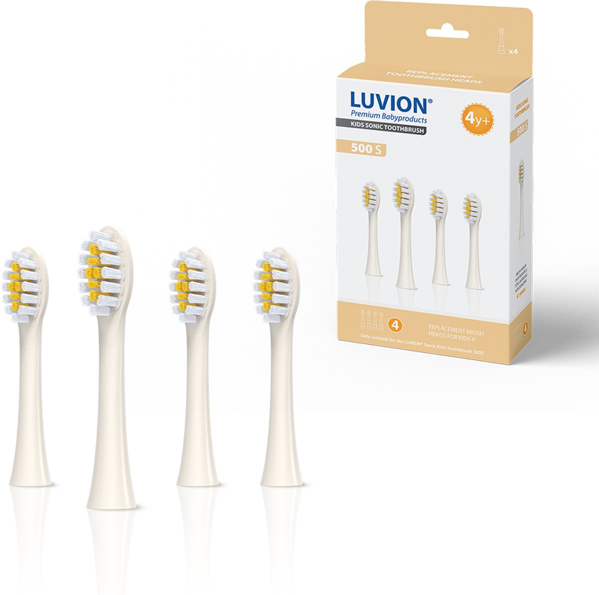 LUVION® Opzetborstel - 500S Beige- Set 4 stuks - geschikt voor kinderen