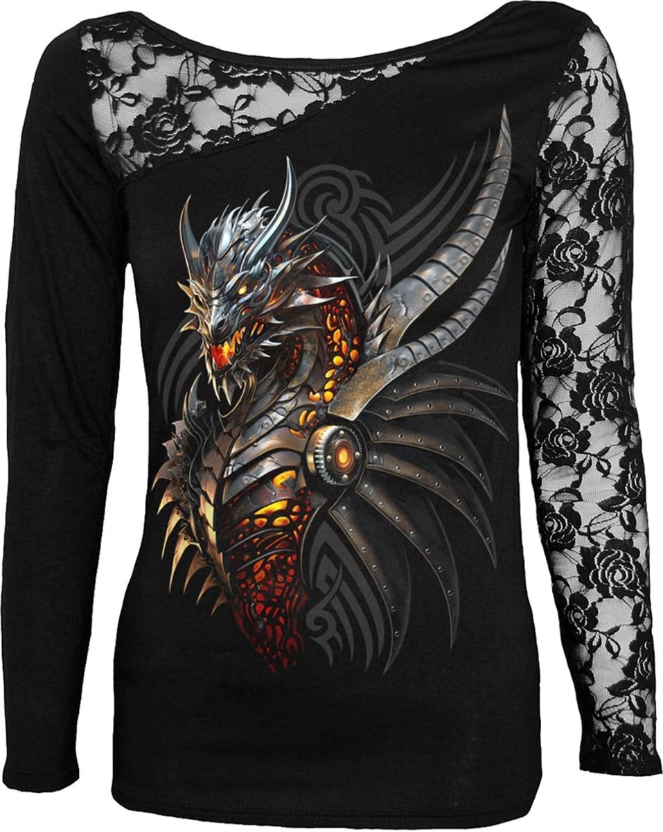 Dames Lang Omslagshirt met Rugdetail - Zwart