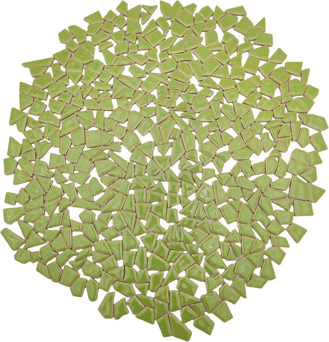Keramische Mozaïektegels - Kleine Stukjes - Huis Decoratie - Glad Oppervlak - 500 Gram - Gras Groen