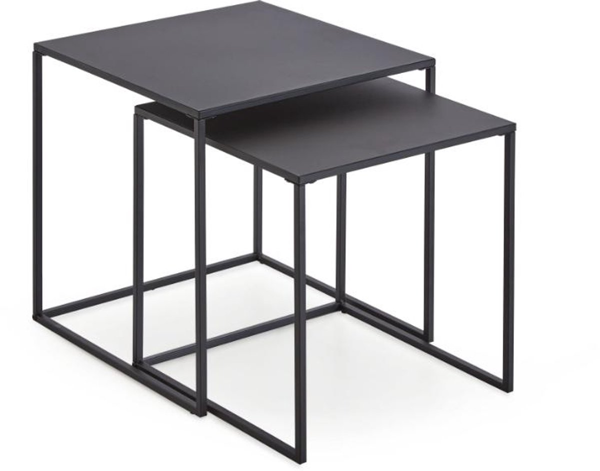 Karin salontafel inzettafels 2 stuks zwart.