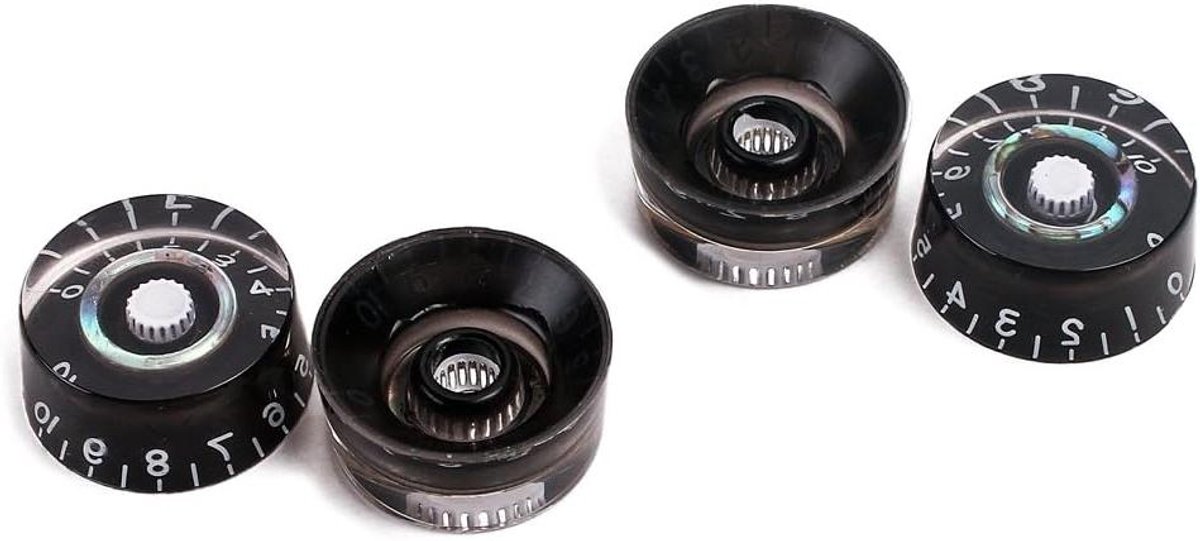 Allecto - Gitaar Contral Knobs - Elektrische Gitaar - Tone Volume Control Knop - 4 Pack (Zwart)