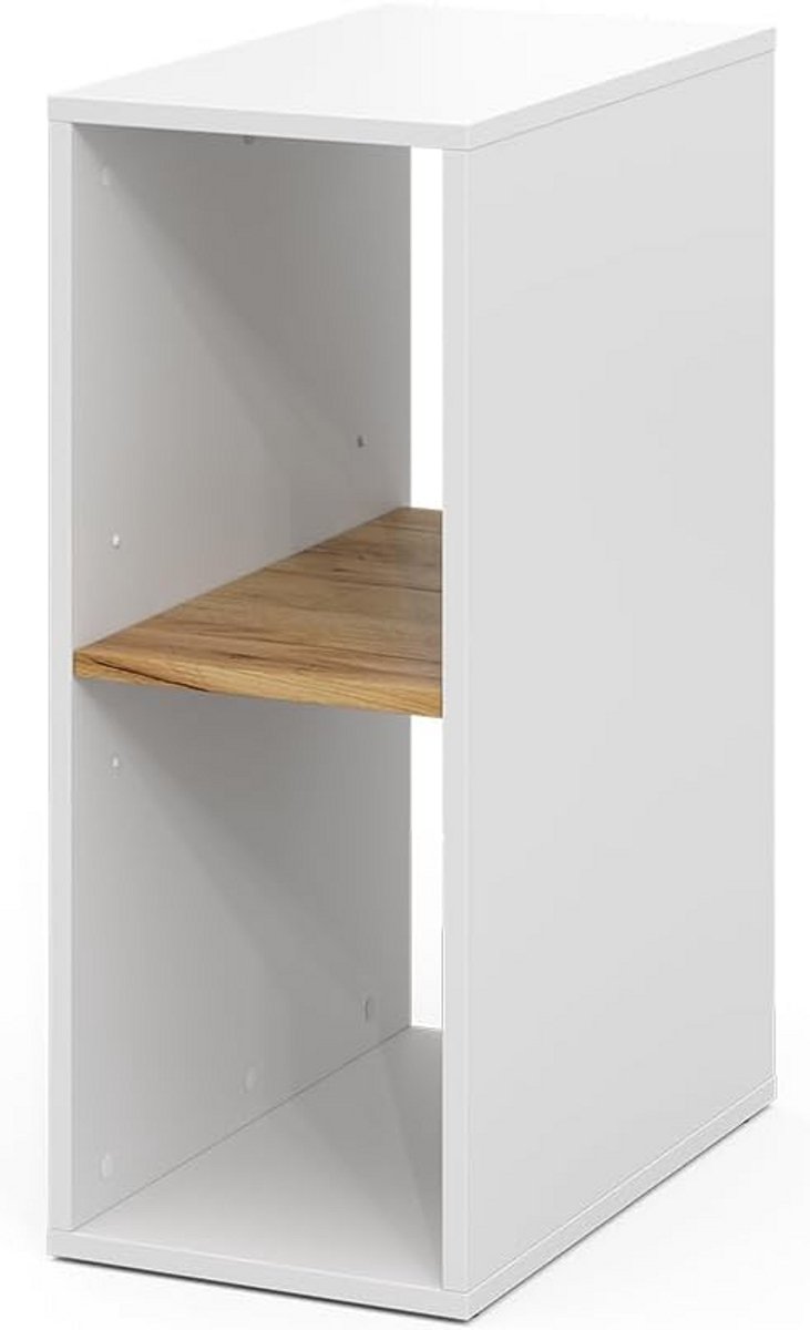 PC Kast met Opbergruimte Eikenwit/Goud voor Bureau