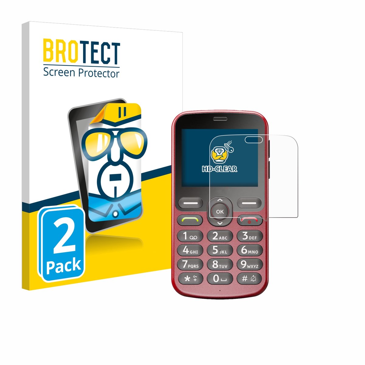 BROTECT - Screenprotector voor Doro 1880 - Folie Beschermfolie transparant 2 Stuks