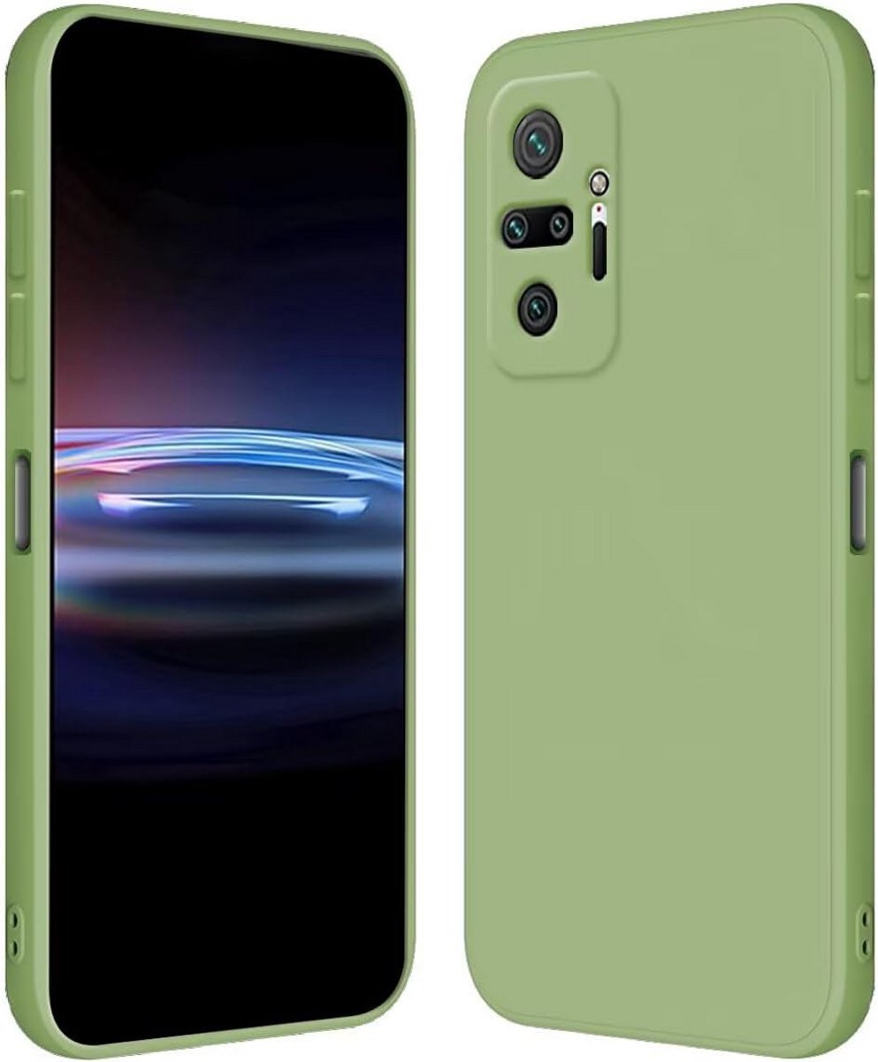 Zacht Siliconen Telefoonhoesje voor Redmi Note 10 Pro Transparant Groen TPU