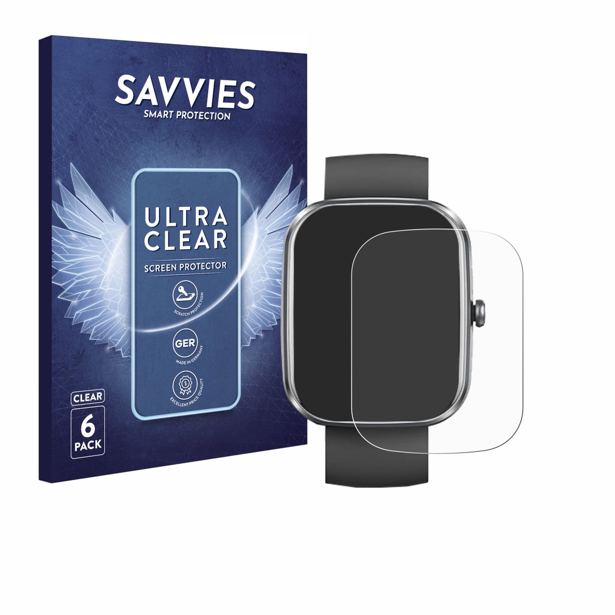 Savvies - Screenprotector voor Matast T60 1.91" - Folie Beschermfolie transparant 6 Stuks