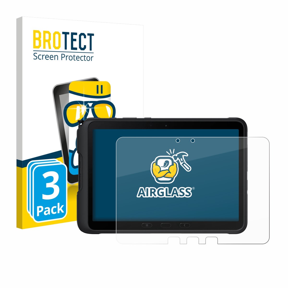 Screenprotector 3 Stuks voor Samsung Galaxy Tab Active 4 Pro Beschermglas transparant