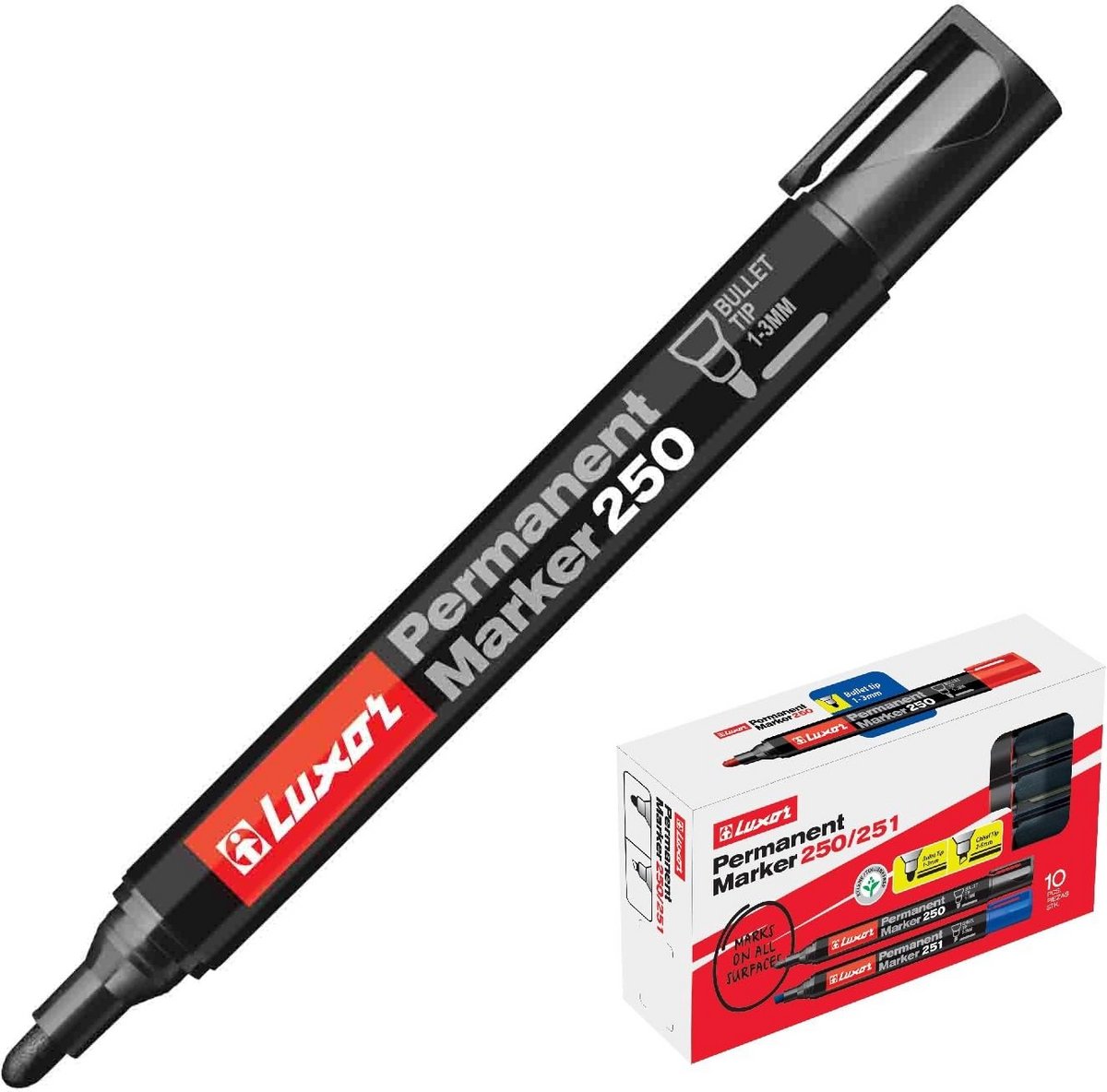 Permanent marker met ronde punt in de kleur groen set van 10 stuks