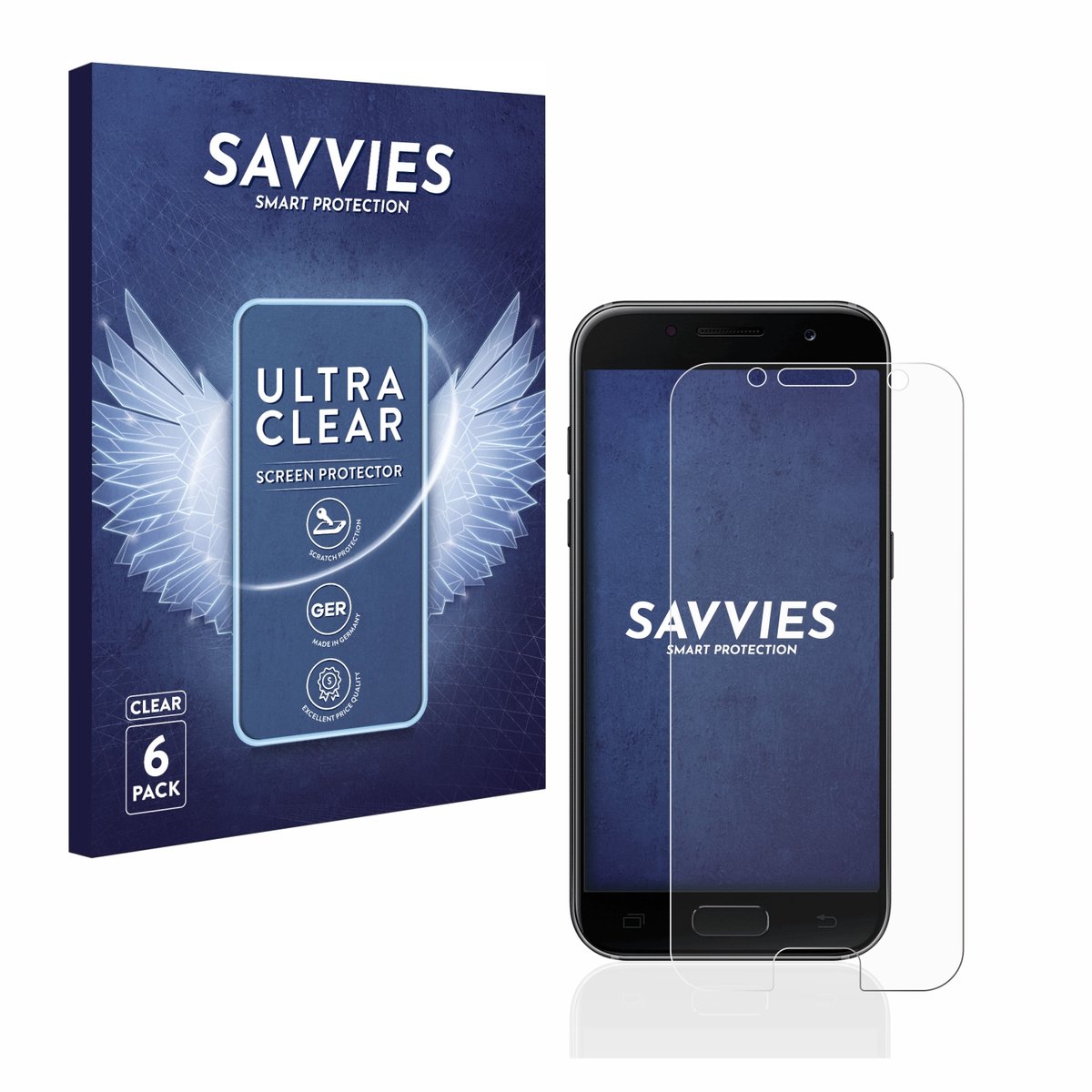 Savvies - Screenprotector voor Samsung Galaxy A3 2017 - Folie Beschermfolie transparant 6 Stuks