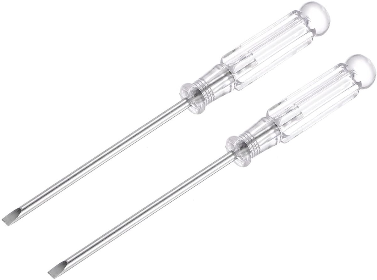 2 stuks mini-sleufschroevendraaier, 3,0 mm platte kop, 115 mm lengte voor de reparatie van kleine apparaten