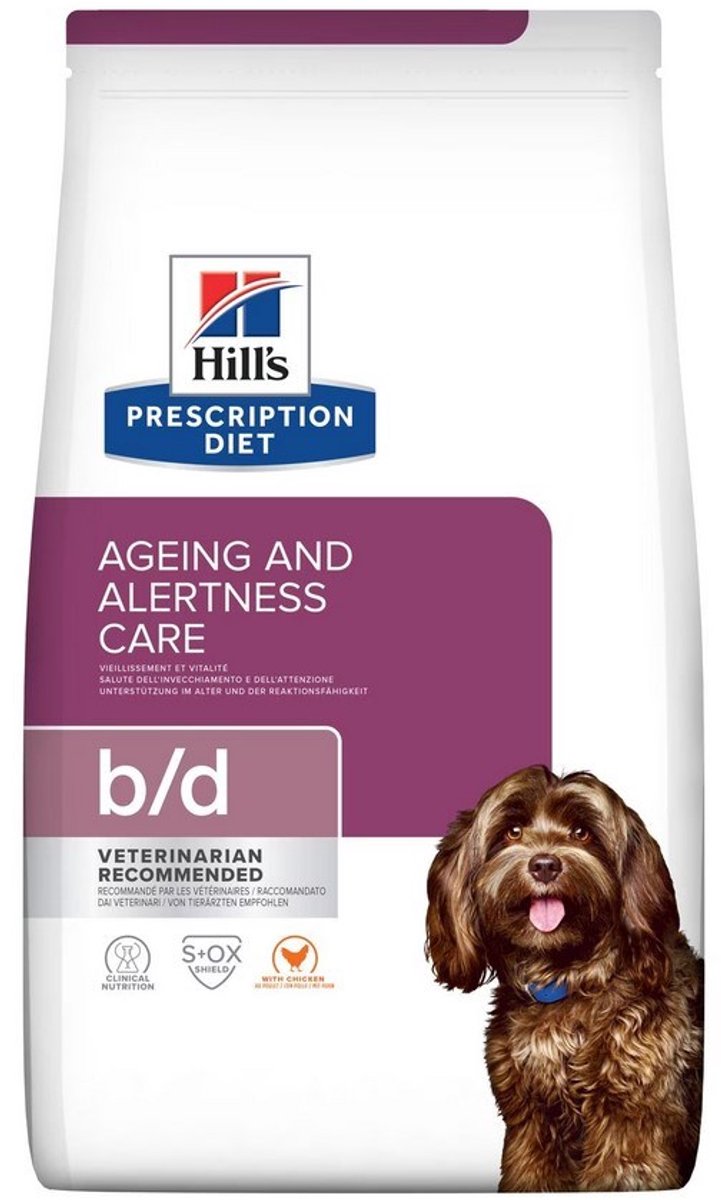 12 kg Hill's Prescription Diet b/d Ageing Care mit Huhn Trockenfutter für Hunde