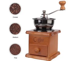 Lordani Vintage retro koffiemolen | hout, keramiek & metaal | Koffie handmolen | Retro stijl…