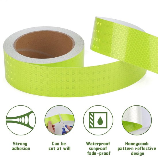 CGEAMDY Sterke Reflecterende Stickers – 90x3 Cm, Rood, Waterdicht, Zelfklevend – 300 Meter Zichtbaar Voor Nachtelijke Veiligheid Op Bumper, Kofferbak En Meer