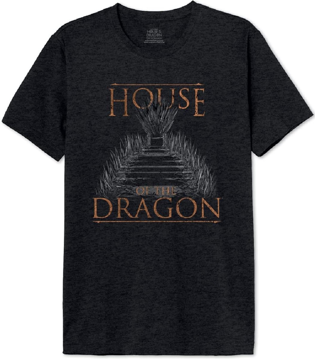 Heren T-shirt Game of Thrones House of the Dragon Iron Throne Antraciet Melange XXL