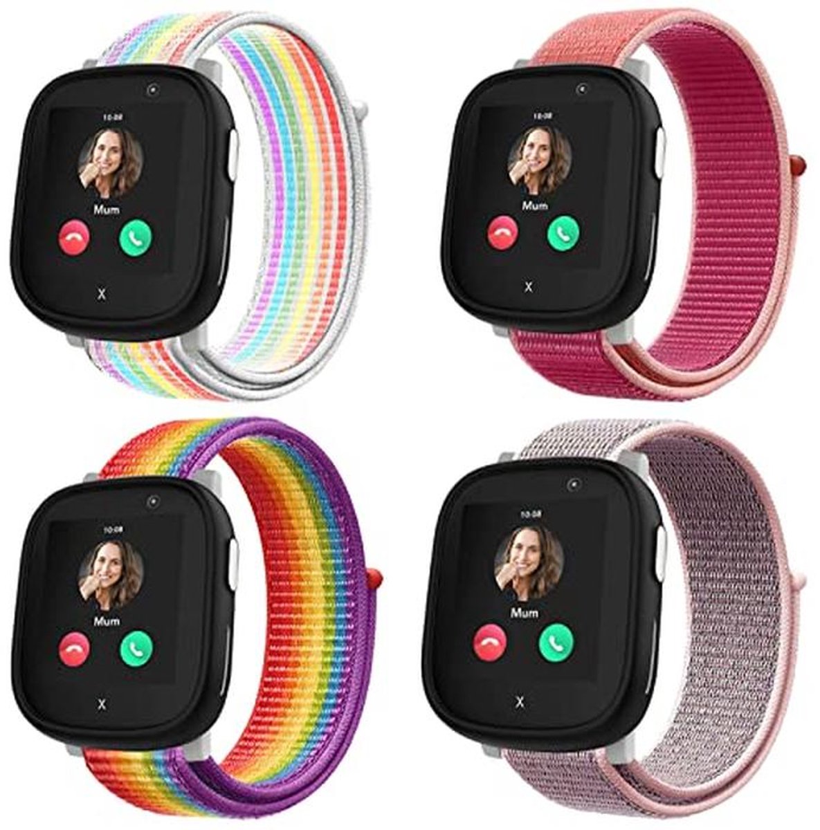 Nylon armbanden, verstelbare reservebandjes voor kids smartwatch, compatibel met X6 Play