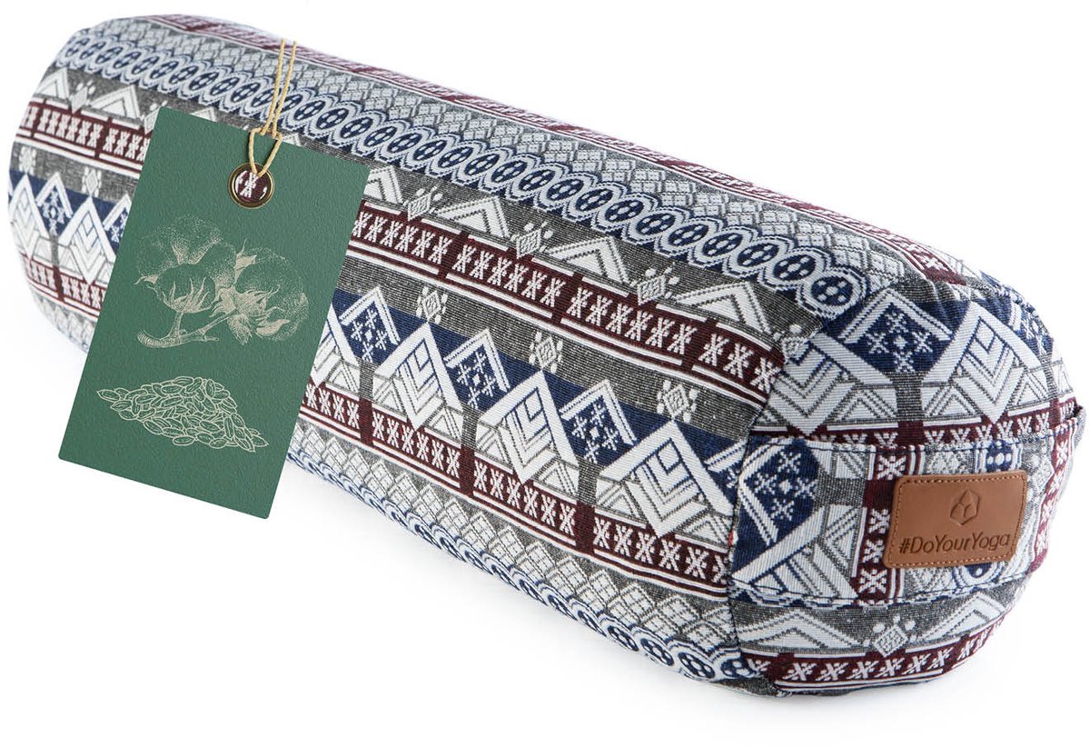 #DoYourYoga Tarik Cilinder yogabolster met bio-spelt (KBA), wasbare overtrek van 100% katoen, 68 cm x 22 cm, yogakussen meditatie /zit /zafukussen voor Yin Yoga