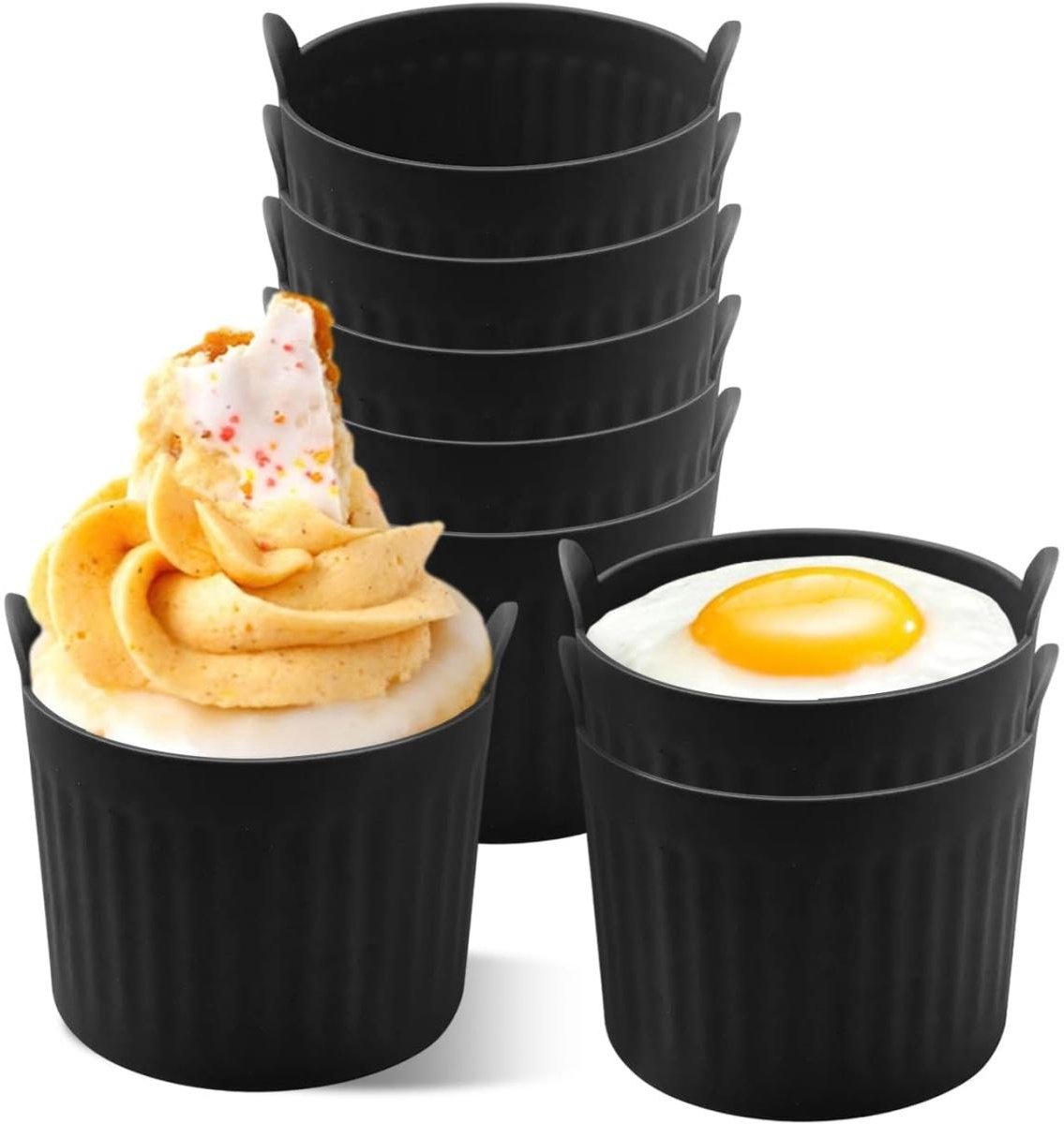 GELLDG 8 stuks Airfryervormen - Siliconen Airfryervormen - Bakvormen - Geschikt voor cupcakes, taartjes, muffins en puddingen