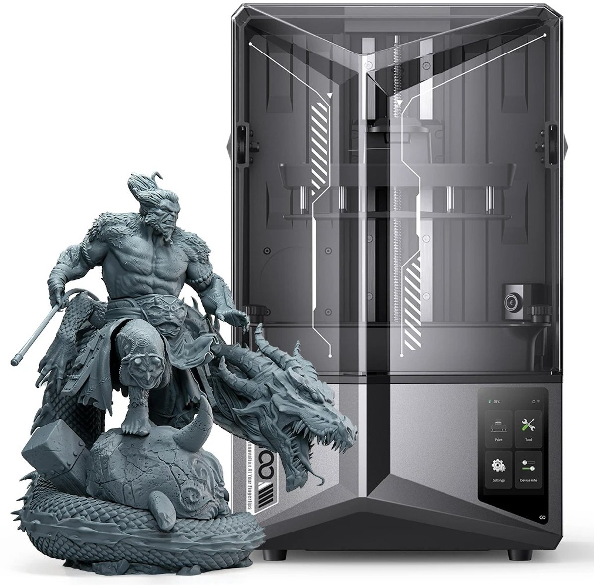 Flolife - 3D-printer met automatische nivellering - AI-printbewaking - 3D- printers - Hogesnelheidsafdrukformaat 218 x 122 x 220 mm