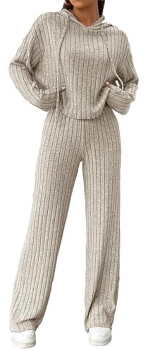 Geribbelde Lounge Wear Sets Voor Vrouwen - 2 Stuks Co-Ords Trainingspak