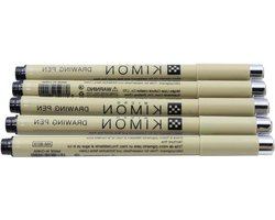 Allecto - Set van 5 fijne micron naald pennen - Voor studenten tekenen en illustratie - Diverse tip formaten - Geschikt voor artistiek gebruik - Zwart en wit ontwerp - Nieuwste collectie.