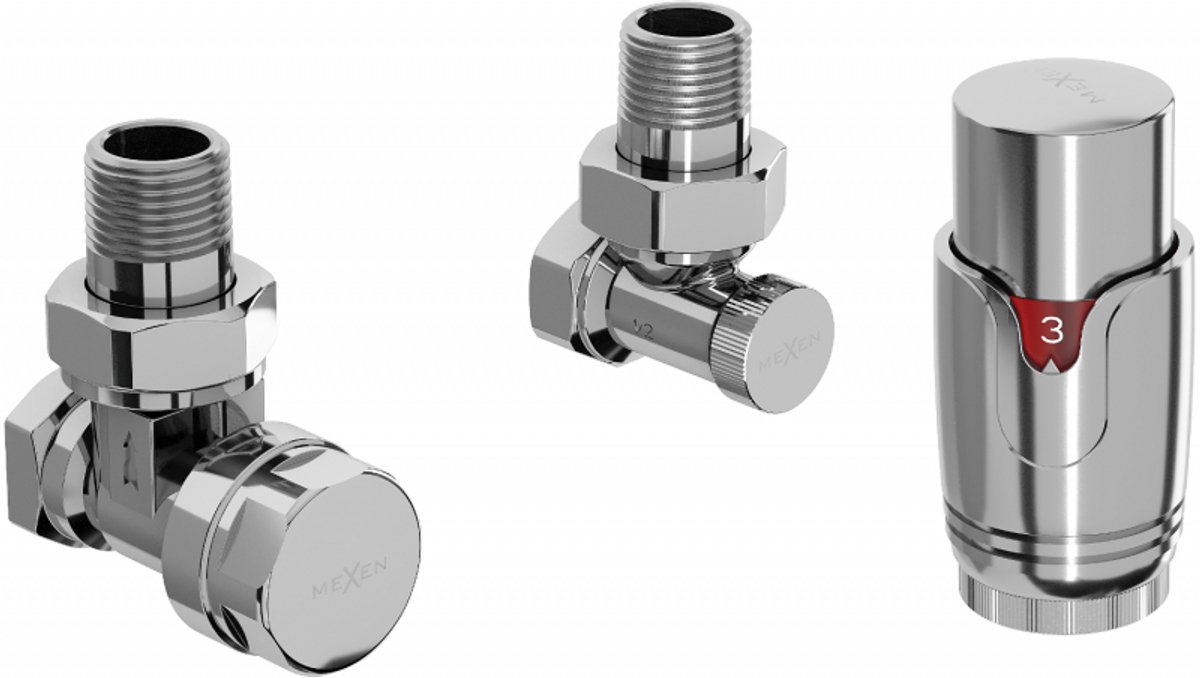Mexen G00 thermostatische set hoekig, chroom - W901-900-01