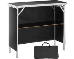 VEVOR Draagbare Beursbalie, 97,5x38,5x87cm Beursstand, Tentoonstellingsbaliestandaard, Opvouwbare Promotiebartafel, Promotiebalie, Receptie met Opbergplank, Draagtas, Zwart