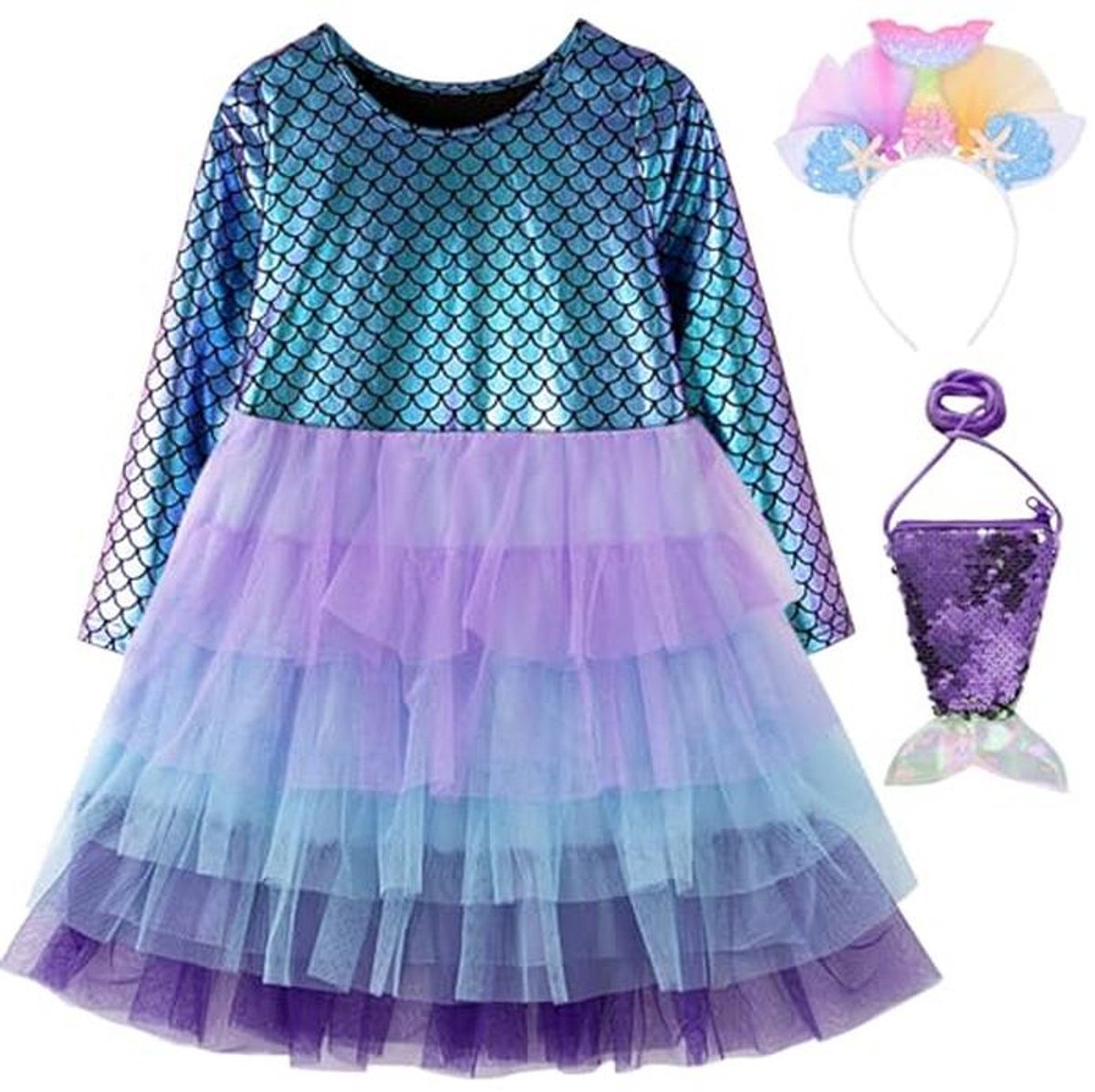 Zeemeerminnenkostuum Meisje 5-6 Jaar voor Feesten en Cosplay