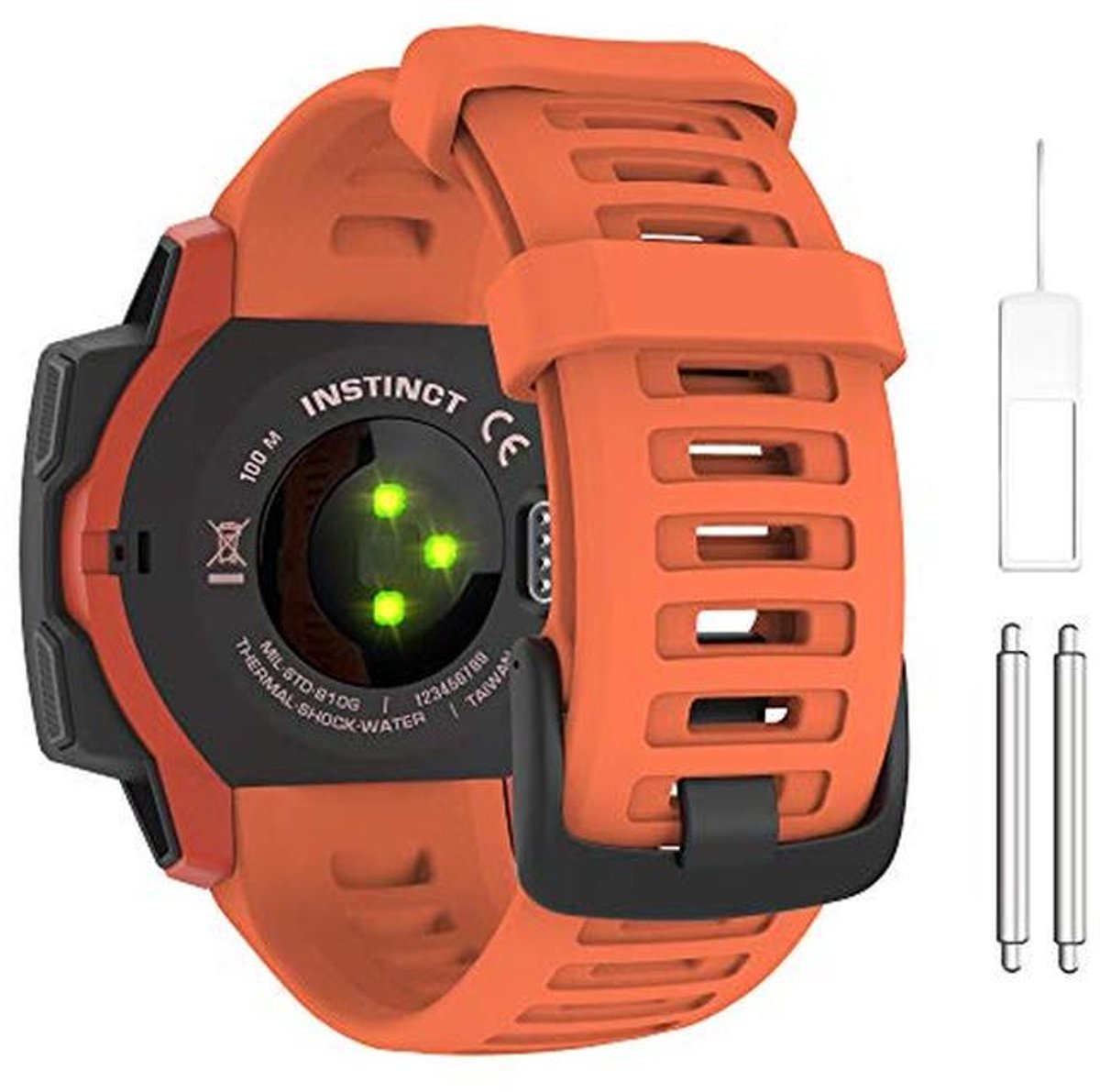 Zachte siliconen horlogeband voor GPS smartwatch 22mm - Vervangbare sportband in vlamrood