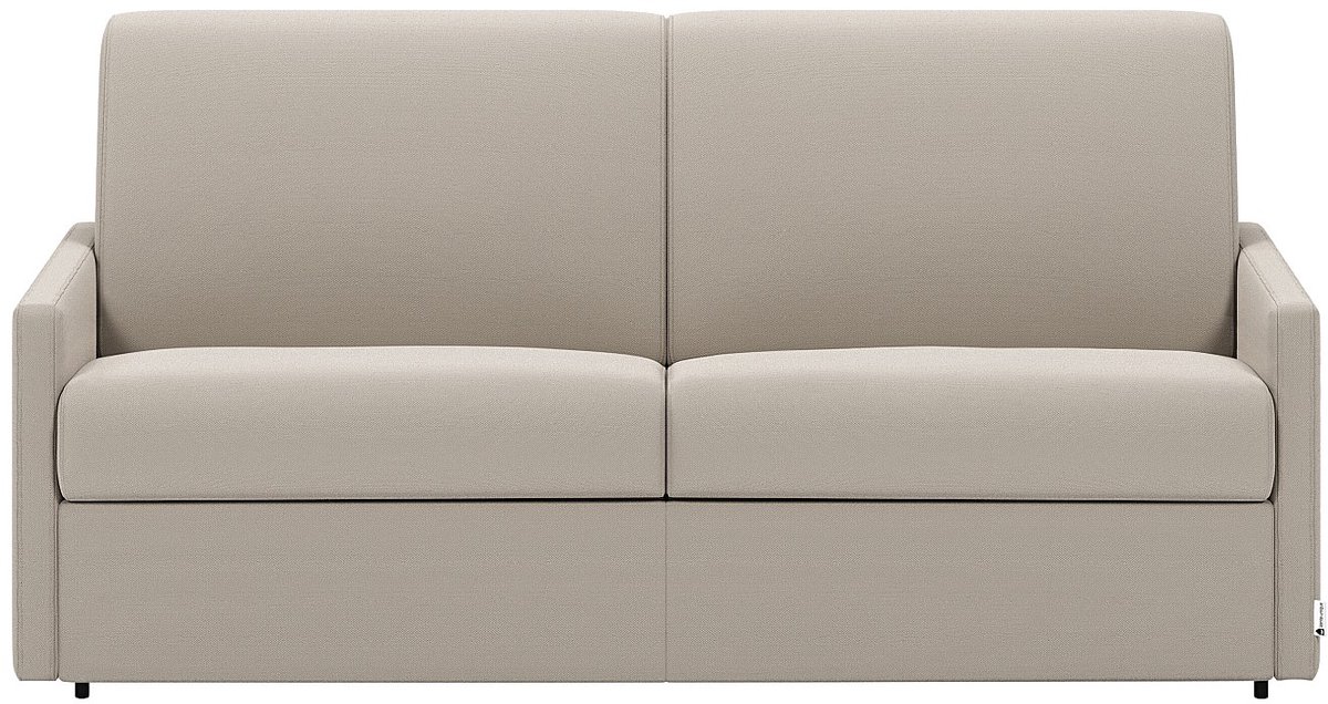 Vente-unique Driezitsslaapbank express van stof CALIFE - Beige - Slaapoppervlak 140 cm - matras 14 cm