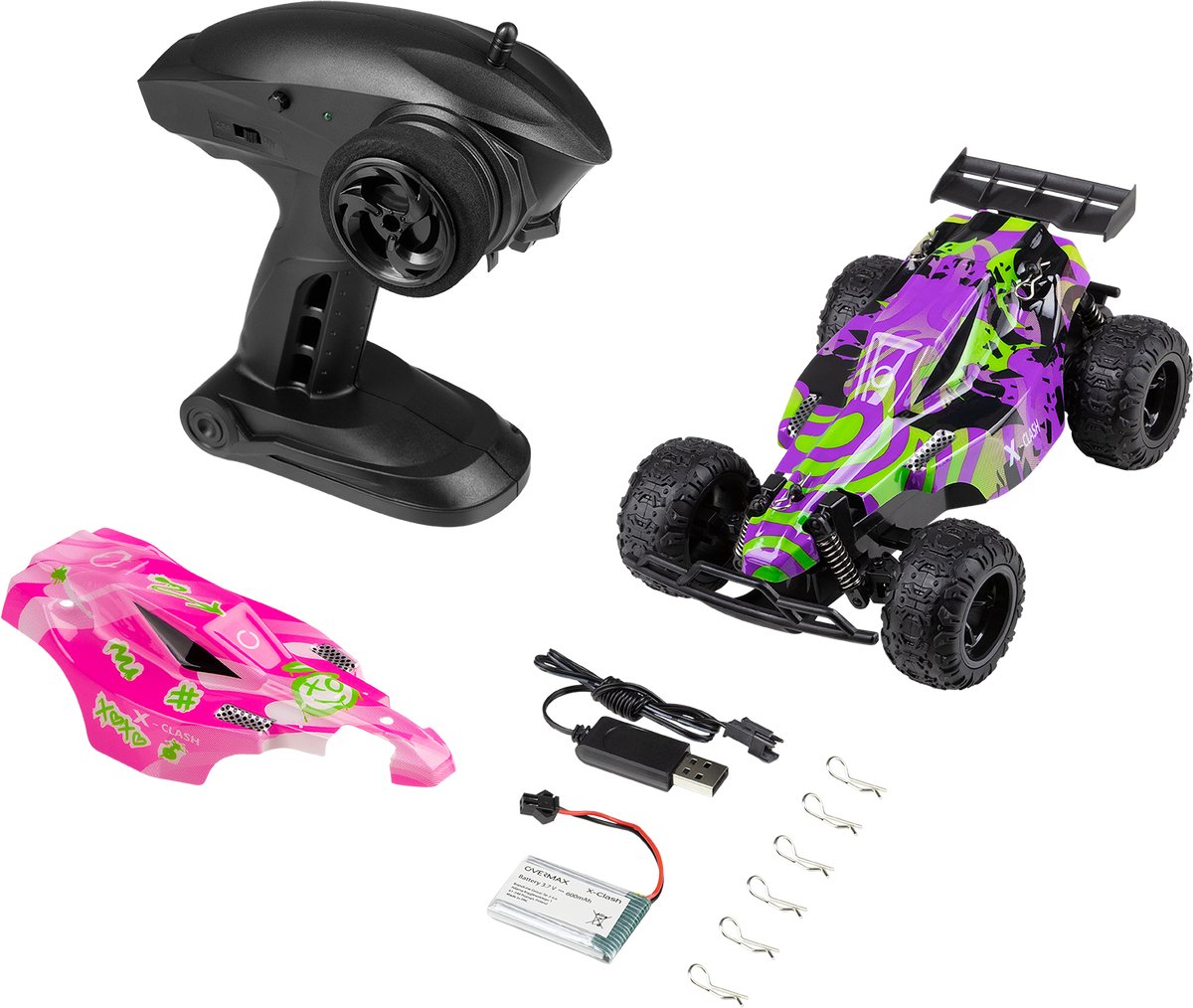 Overmax X-Clash Bestuurbare Auto - 20 km/h - 2 accu’s - Bereik 100m - 2 carrosserie’s - Offroad RC Auto - Buiten & Binnen - Meisjes en Jongens - Afstandsbestuurbare Auto voor Kinderen & Volwassenen — afbeelding 20