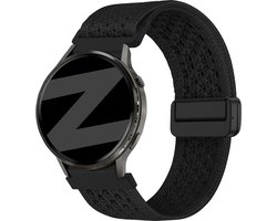 Bandz Nylon 'Vintage' bandje geschikt voor Garmin Vivoactive 6 / 5 / 3 / Vivomove / 3 / HR / Style / Luxe / Sport / Trend / Forerunner 645 / 570 / 245 / 165 / 55 / Venu / SQ / SQ2 / 2 Plus / Approach S12 / S40 / S42 / S44 / S50 / D2 Air X19 - Zwart