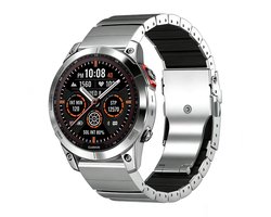 Strap-it Titanium 'Hybrid' bandje geschikt voor Garmin Fenix 9 (Pro) 51mm / Fenix 8 (Pro) 51mm / Garmin Fenix 7x (Pro - Sapphire Solar) / Fenix 6x (Pro - Sapphire) / Fenix 5x (Plus) / Fenix 3 / Epix Pro (Gen 2 - 51mm) / Enduro 1-2-3 - Zilver