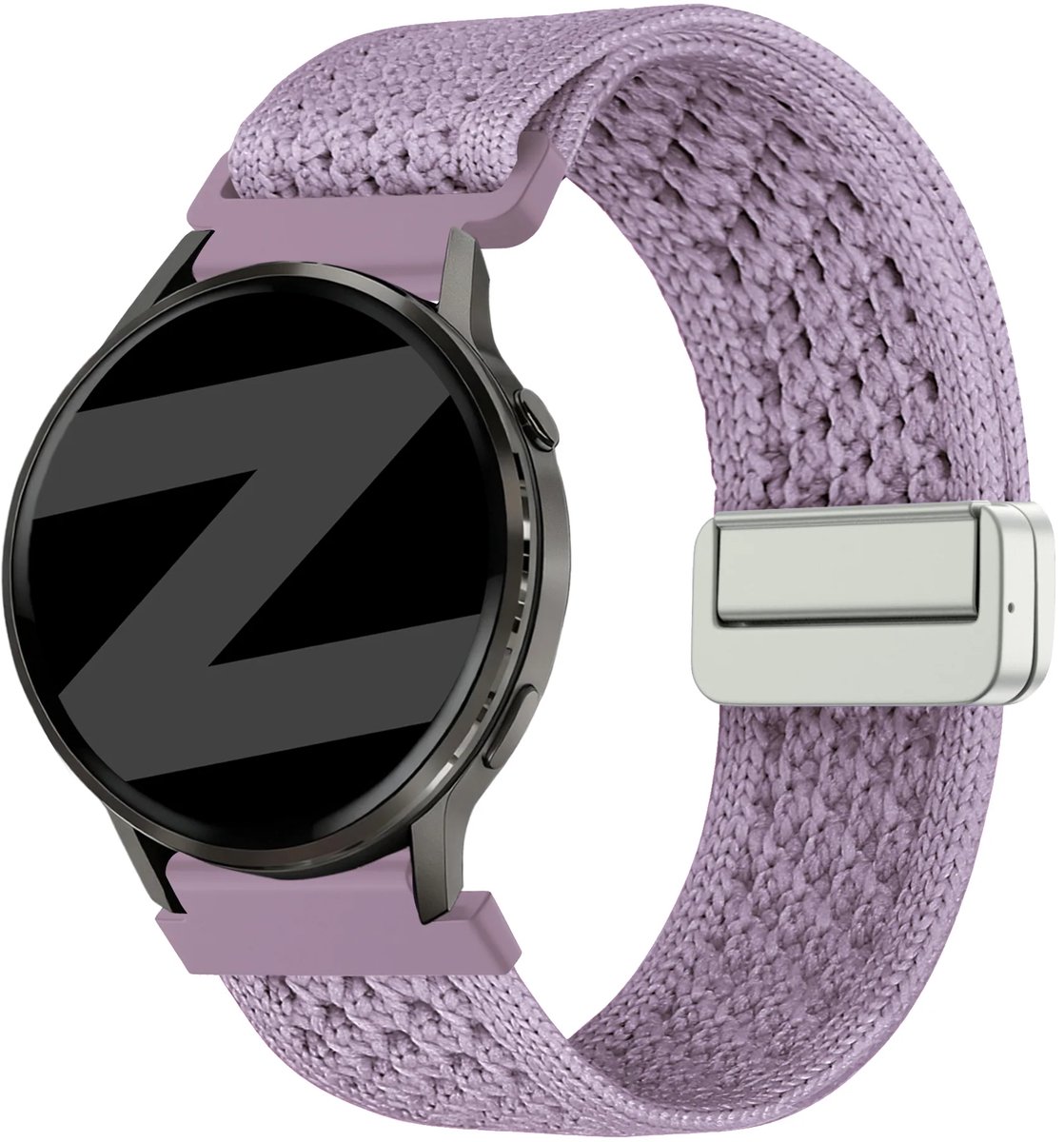 Bandz Nylon 'Vintage' bandje geschikt voor Huawei Watch GT 6 - 41mm / GT 5 Pro - 41mm / GT 5 - 42mm / GT 4 - 41mm / Fossil Gen 6, 5e - 42mm / Charter HR / Q Venture Gen 4-3 / Xiaomi Watch S4 - 41mm (Lichtpaars)