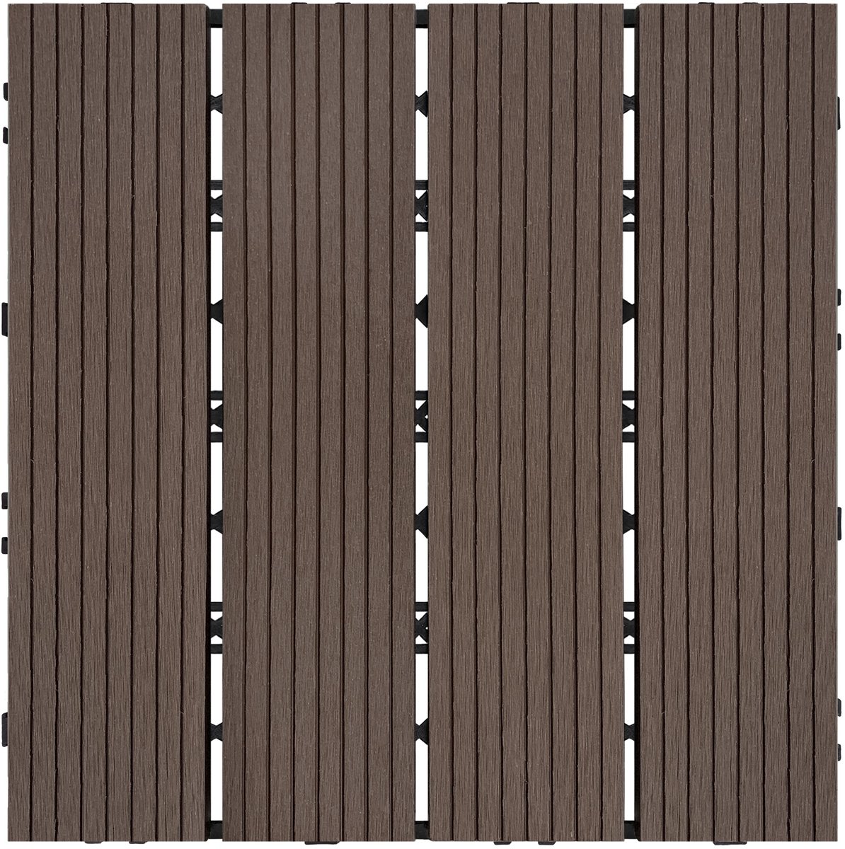 ACXIN WPC Balkon Tegels Kliksysteem Terrasvloeren Kunststof Houtlook Balkonvloer Tuin Terras 30x30 Cm 11-Delig - Lichtbruin