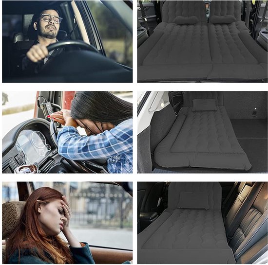 Opblaas Auto Matras - Luchtbed voor in De Wagen - Camping Bank - Automatras - Luchtmatras Achterbank - Luchtbed - Zwart - 2 Persoons — afbeelding 3