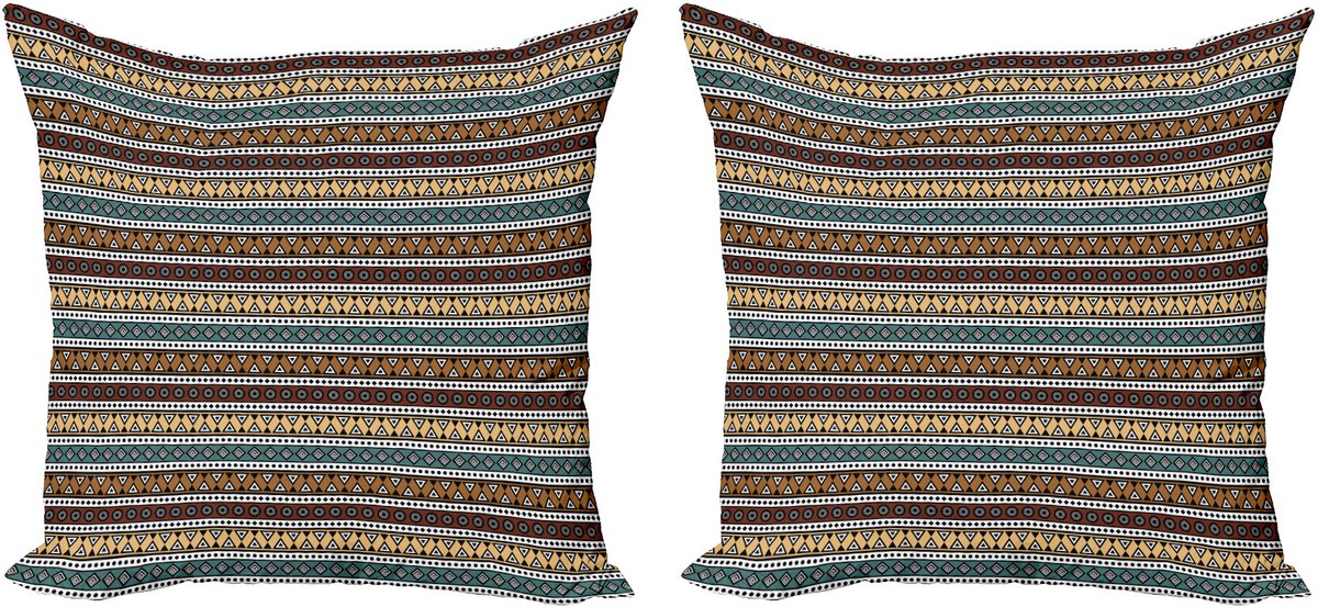 ABAKUHAUS Boho decoratieve kussenhoes, 2-pack, vormpatroon, 40x40 cm, meerkleurig
