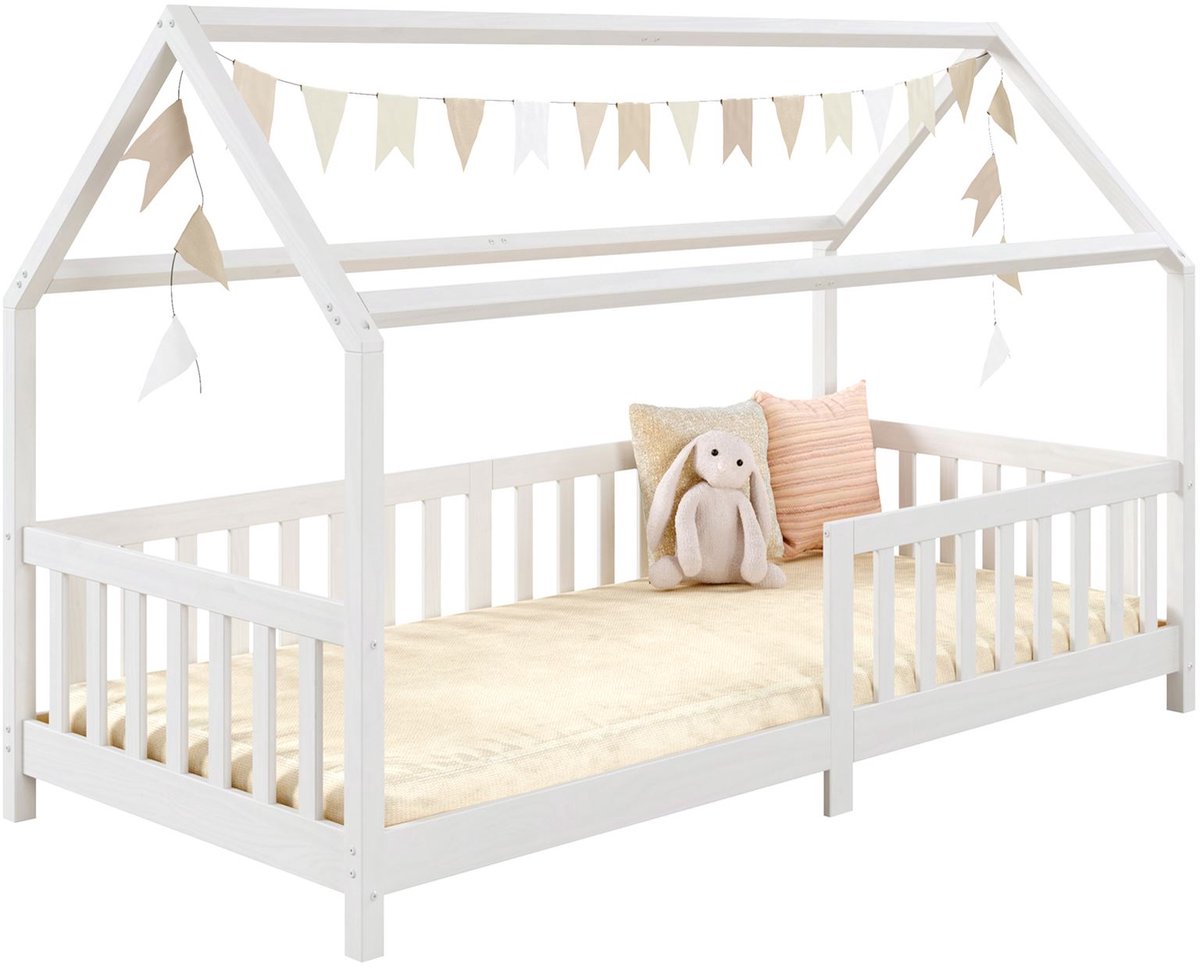 IDIMEX Huisbed NINA 90 x 200 cm met valbeveiliging - Wit