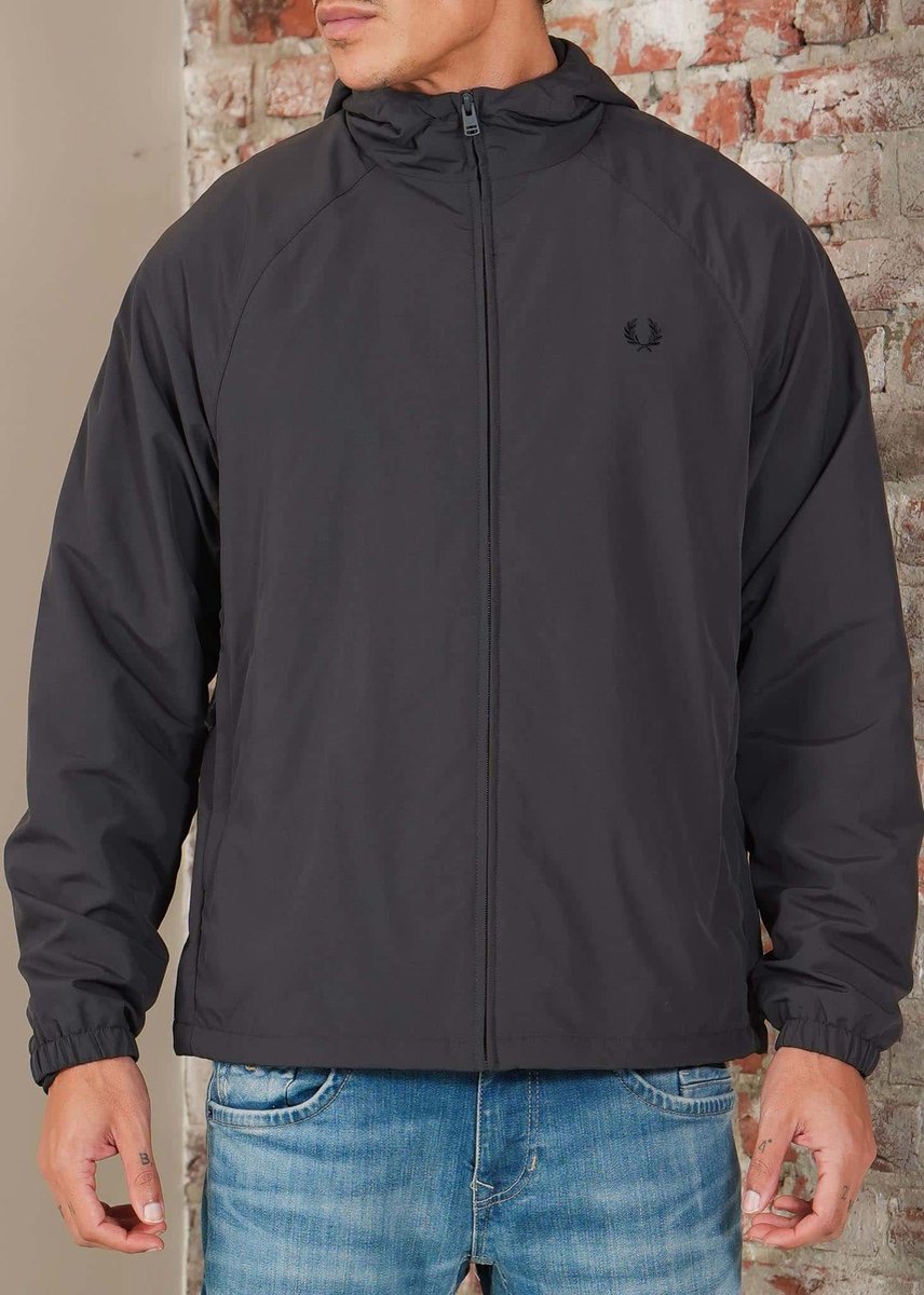Fred Perry Hooded shell jacket anchor Grijs