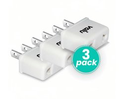 Valu Reisstekker Amerika - EU naar US/USA - Wereldstekker Amerika -Reisstekker Type A - Wereldstekkers 3-pack - Wit