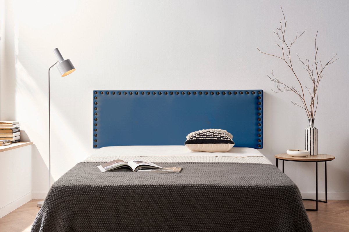 Moonia Hoofdbord - Kunstleer - Donkerblauw - Elegant en Duurzaam - 145x55x8 cm - Gemakkelijk op te hangen