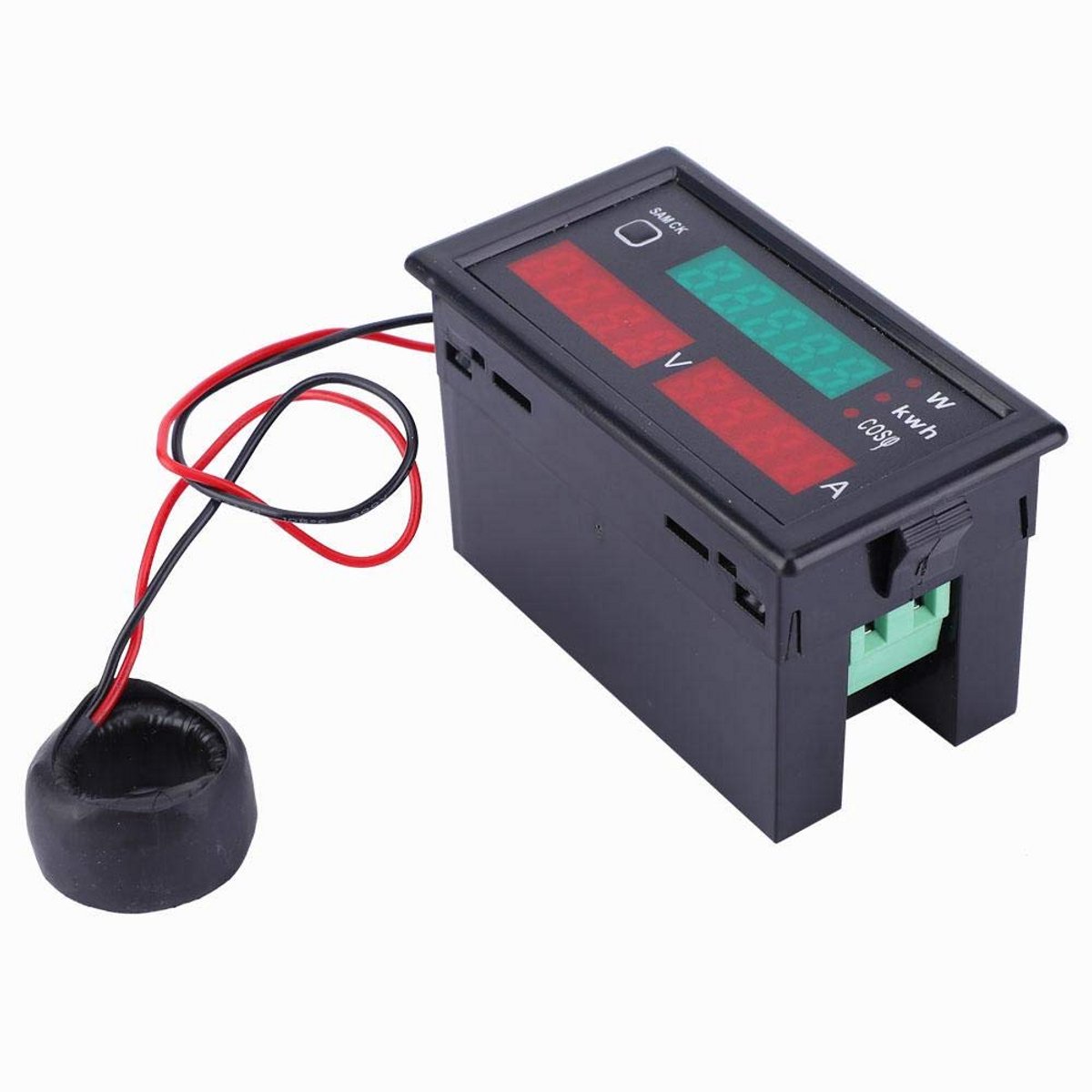 Multifunctionele Energiemeter 5-in-1: Voltmeter, Ampèremeter, Vermogensmeter en meer (80-300V, tot 100A)