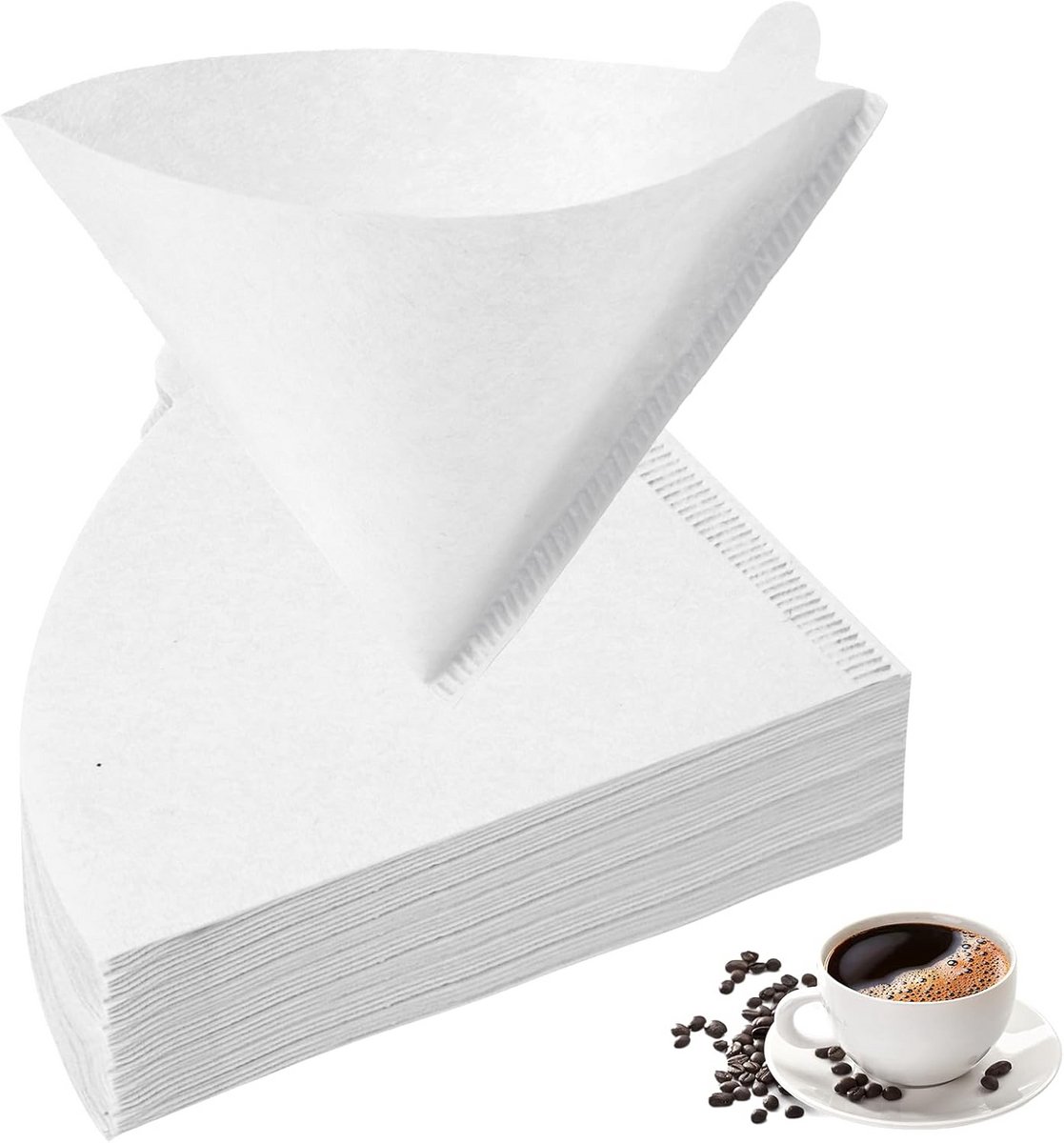 V-vormige koffiefilterpapier Kegelfilters Maat 1 100 Stuks