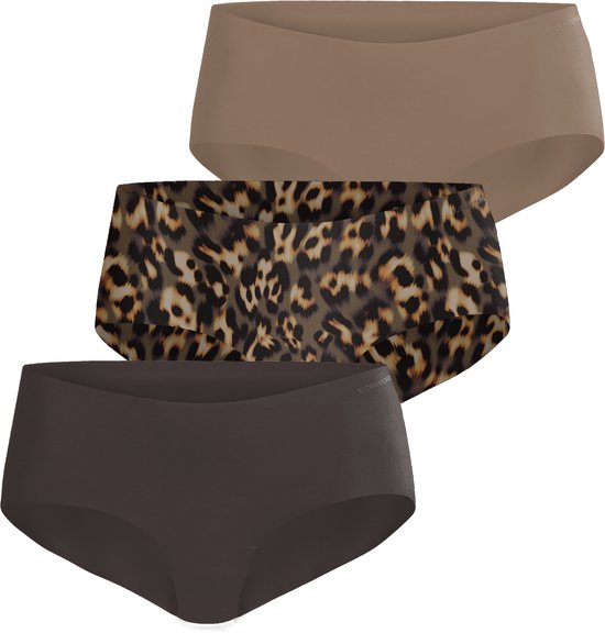Bjorn borg 3-pack dames Invisible Hipster - Sous-vêtements dames sans couture - Combinaison marron - Combinaison marron / L