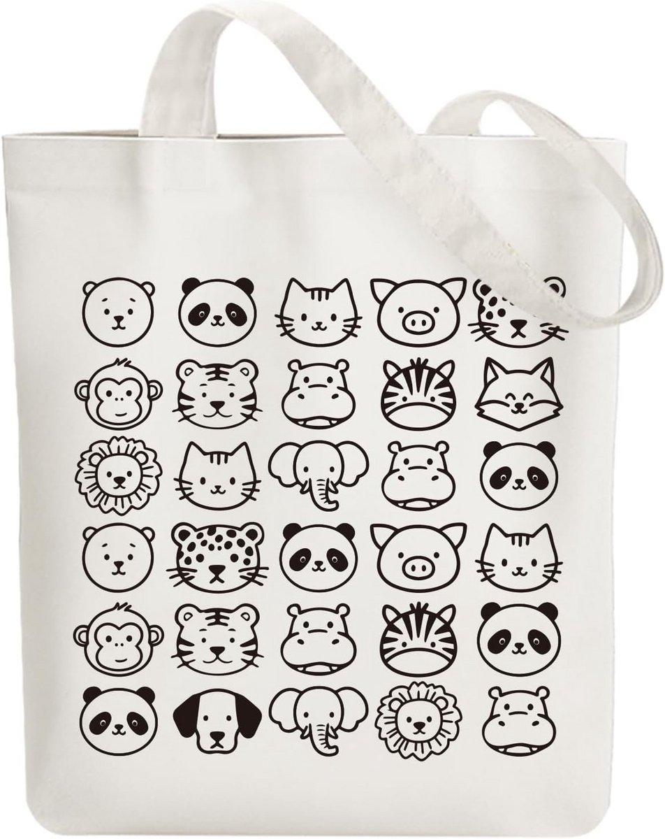 Grote Canvas Tote Bag voor Dames - Stevige Stoffen Schoudertas Herbruikbaar