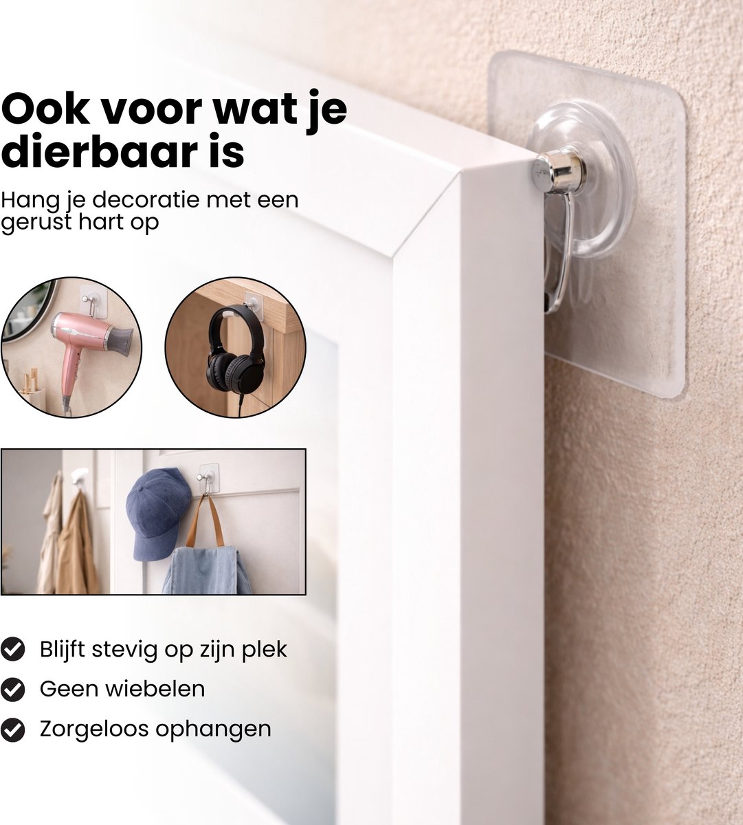 8 stuks zelfklevende spijkers voor fotolijsten, Tesa plakspijkers