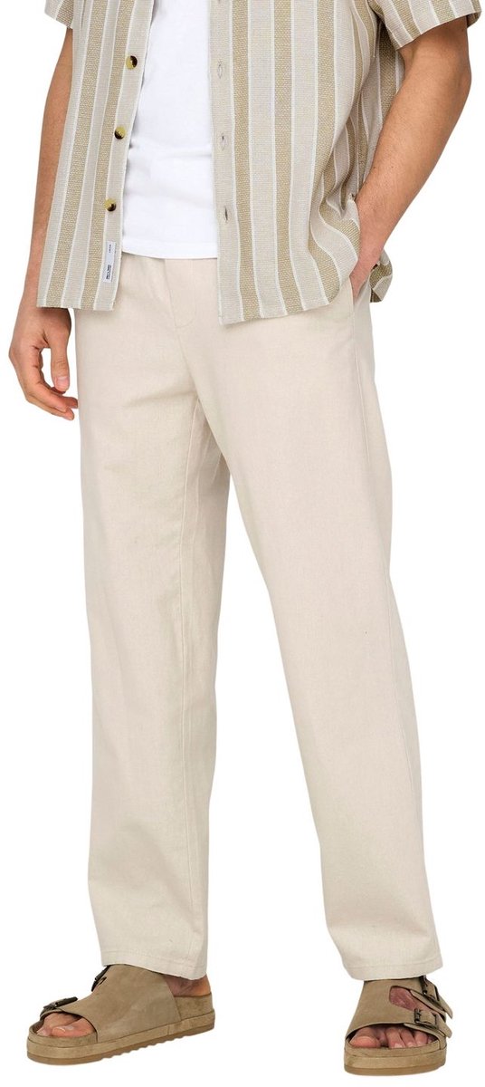 Only & Sons Heren Joggingbroek comfort/relaxed Beige S Volwassenen