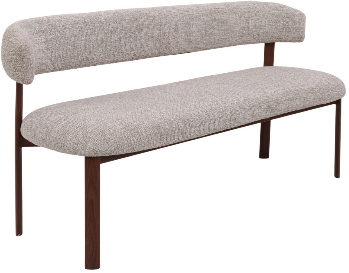 DÉJA Living Eetkamerbank Alamo - Beige/Walnoot - 200cm