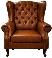 Chesterfield Fauteuil - Bruin - Leer - Stoel Chesterfield - Arm Chair - Lounge Chair - Clubfauteuil - Relaxfauteuil - Loungestoel - Zetel