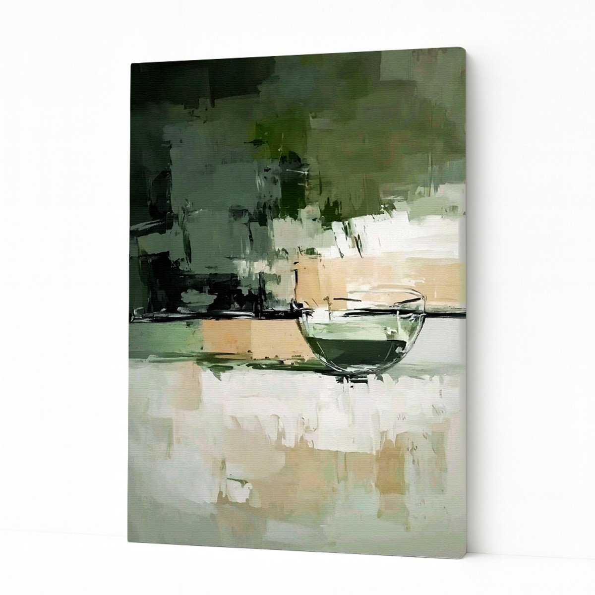 Glazen kom op rand - Kunstobject - Canvas schilderij - 40x60 cm